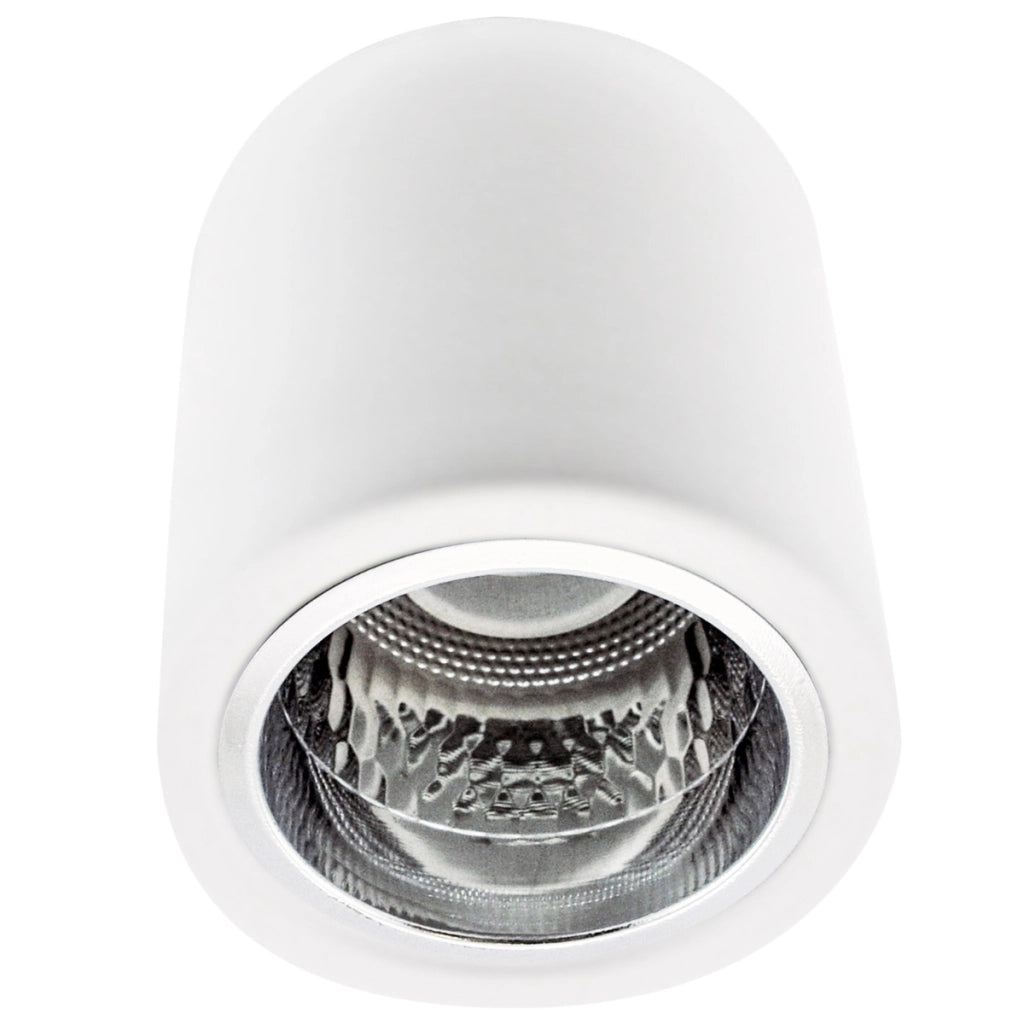 Plafoniera spot superficie rotonda bianca metallo E27 Polux