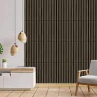 Kit 4 Pannelli Acustici Fonoassorbenti 60 x 60 cm Noce in Legno 3D da Parete