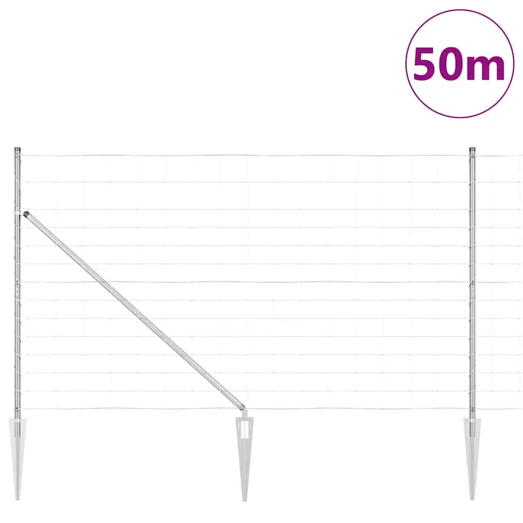 Palo della recinzione Zincato 50 x 1,4 m Acciaio
