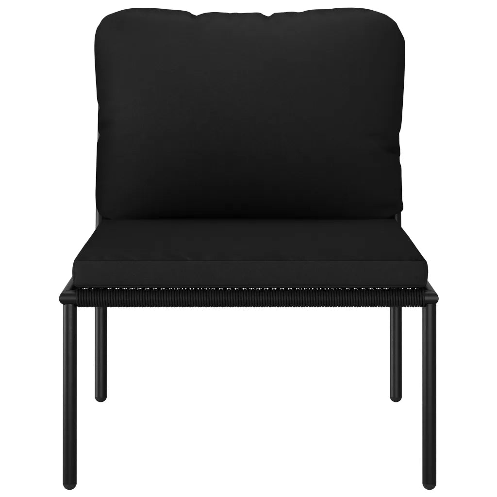 Set Divani da Giardino 3 pz | Set Salotto da Giardino con Cuscini Neri in PVC
