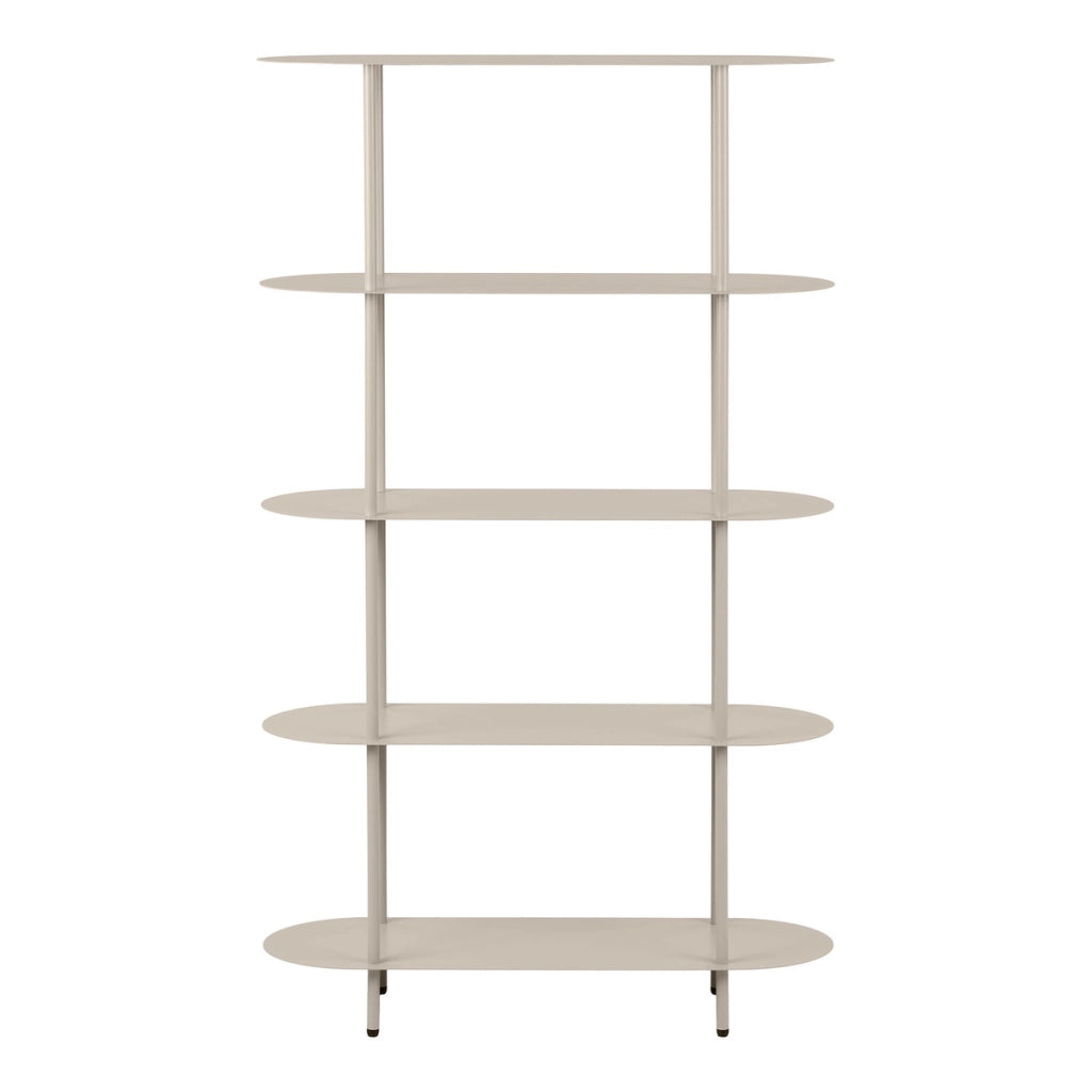 Libreria Rieti, Beige, Metallo, 90x31x150 cm