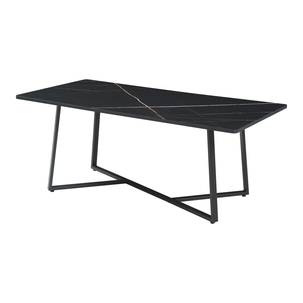 Tavolino/consolle/tavolino laterale 120 x 60 x 48 cm effetto marmo nero 03_0010847