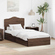 Letto con Contenitore con testiera Rovere Marrone 70 x 190 cm 3413151