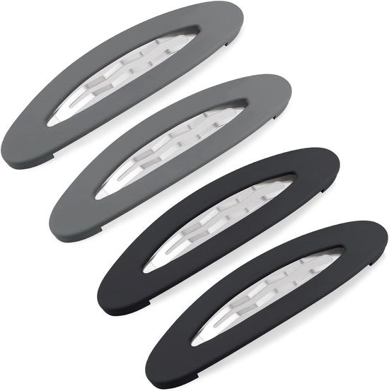 4 pezzi di Clip per Capelli - 9cm Barrette a Sfascio - Clip a Sfascio Opaco - Spille per Capelli - Barrette Medie - Accessori per Capelli per Ragazze e Donne - Decorazioni per Capelli (Nero & Grigio)