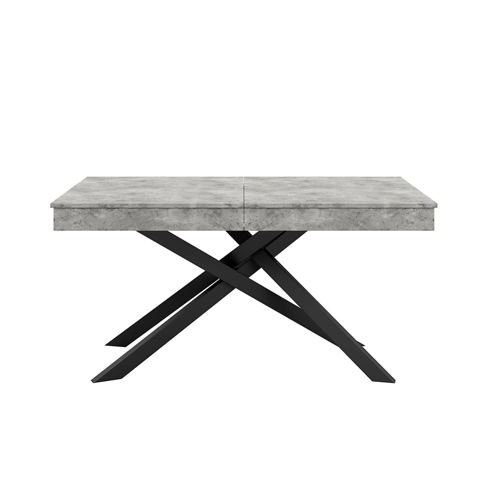 Tavolo Estensibile Xylo 140/180x80cm - Grigio e Piedi Metallici