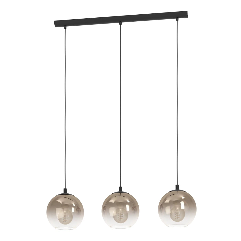 Lampadario Contemporaneo Ariscani 1 Acciaio Nero Rame 3 Luci E27 Ip20