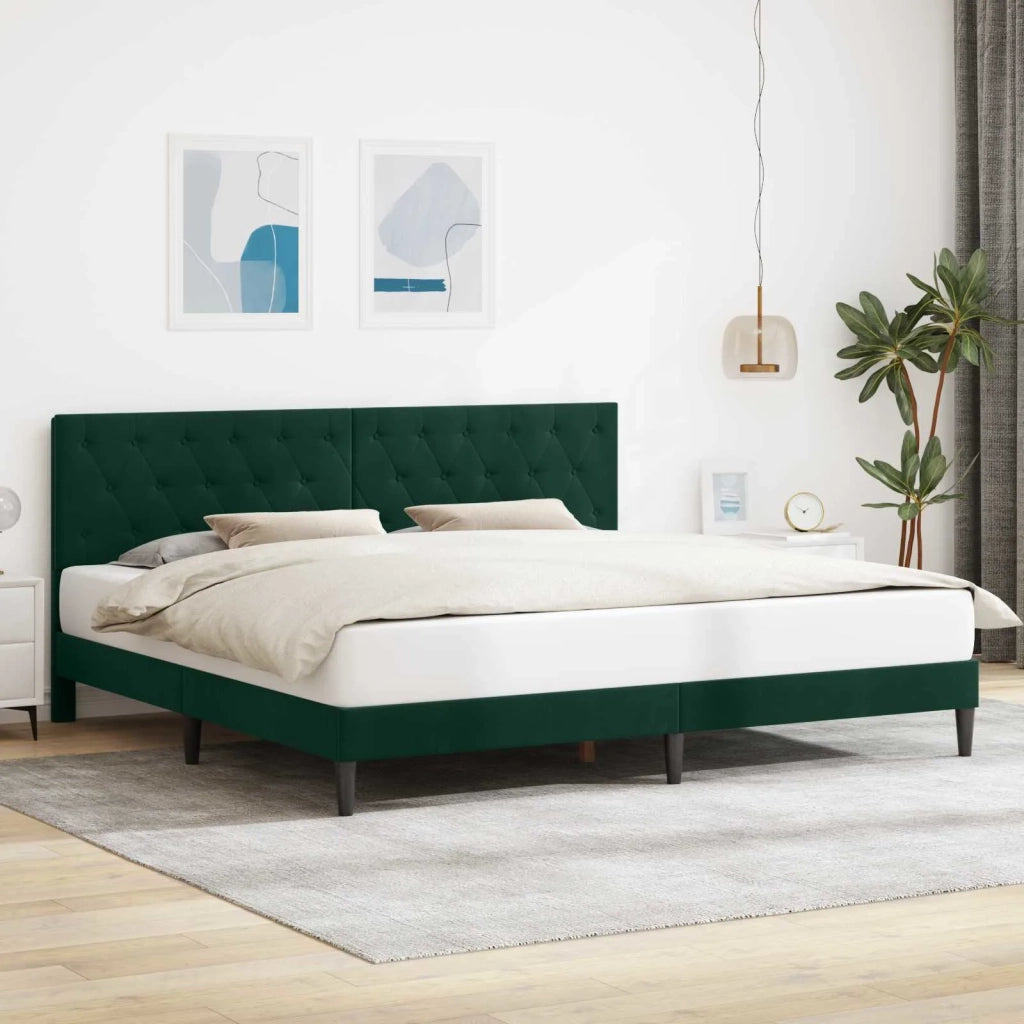 Struttura del letto-Giroletto Verde Scuro 180 x 200 cm Velluto 387858