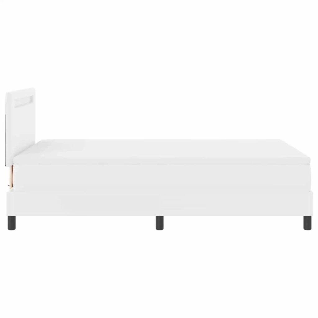 Letto a molle con materasso Bianco 120 x 190 cm Pelle sintetica 3339041