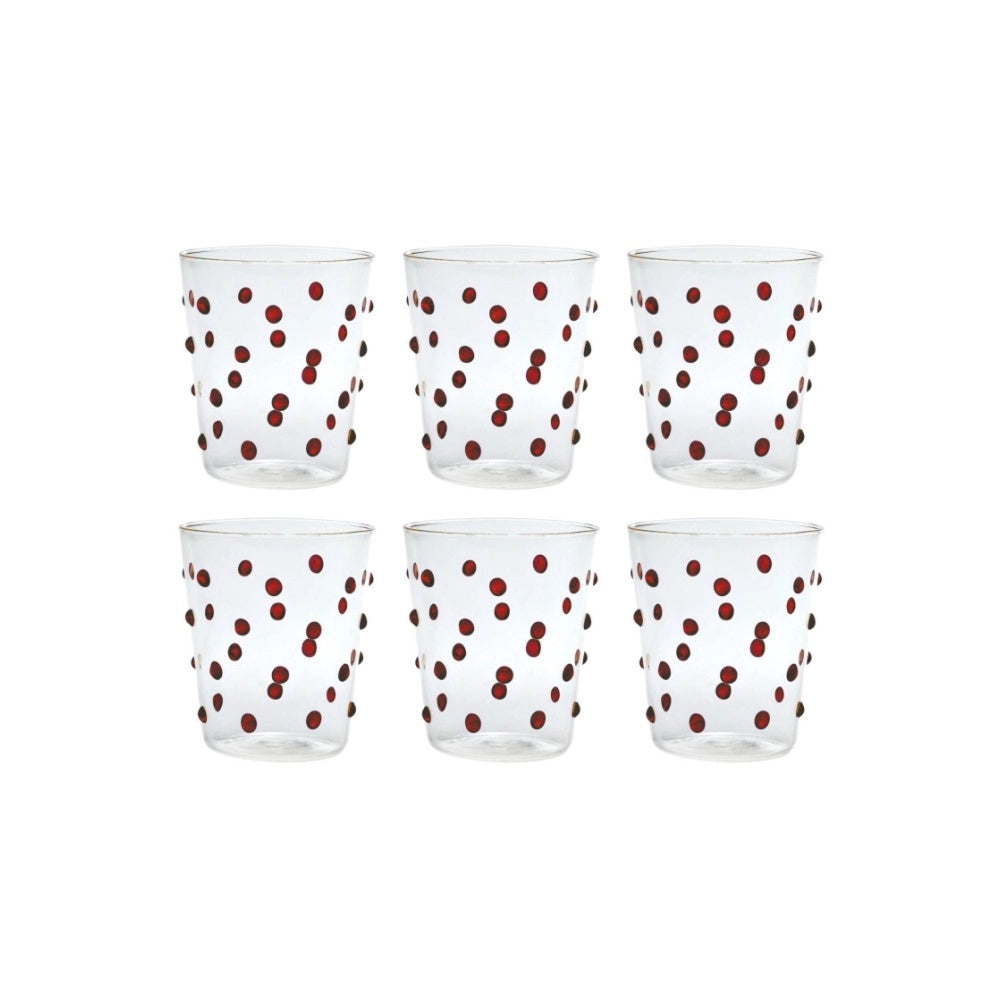 Bicchiere Zafferano Party Tumbler Rosso 45 Cl Set 6 pezzi In Vetro