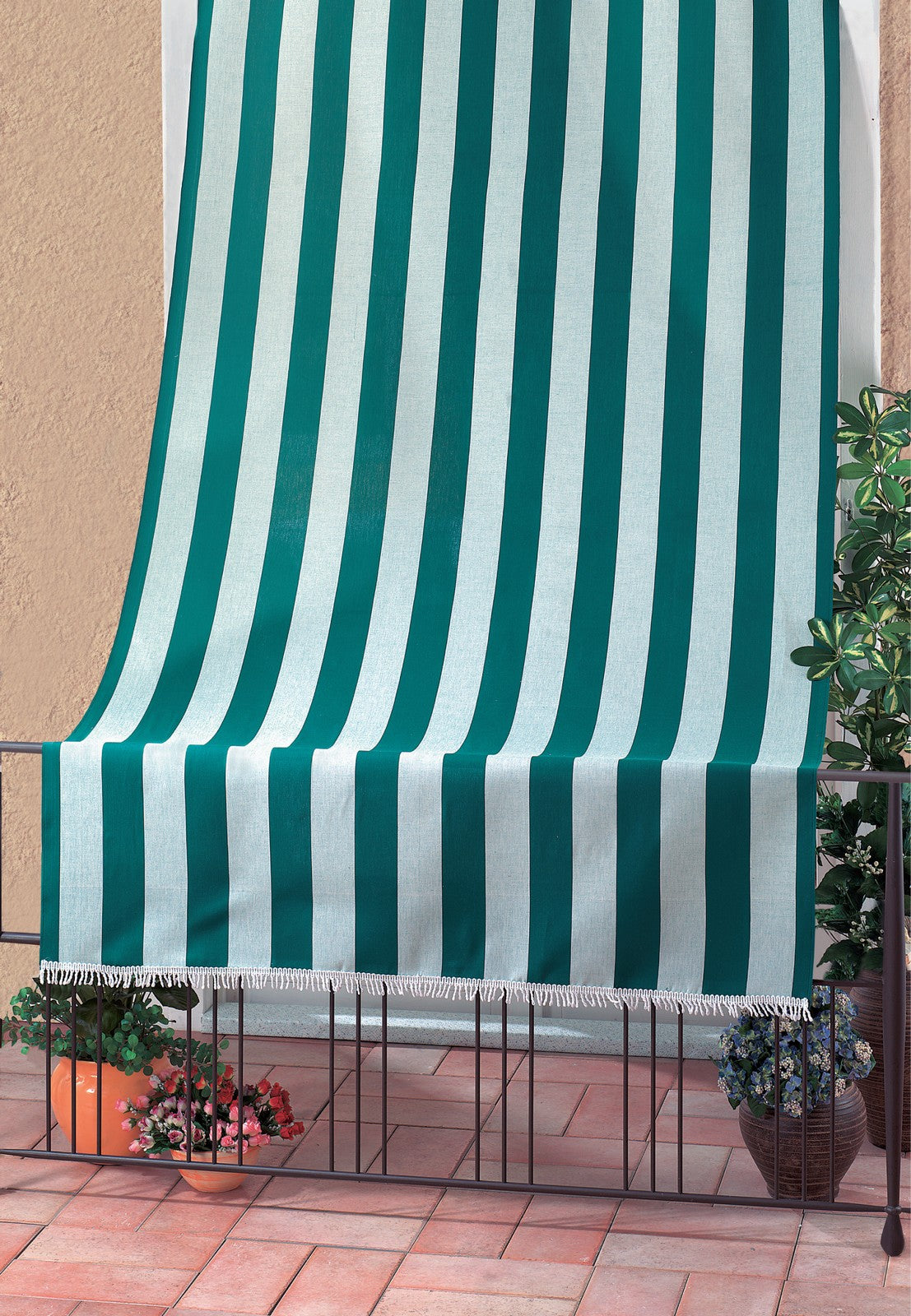tenda da sole mod. rio cm.140x250 bianco/verde cod:ferx.99388