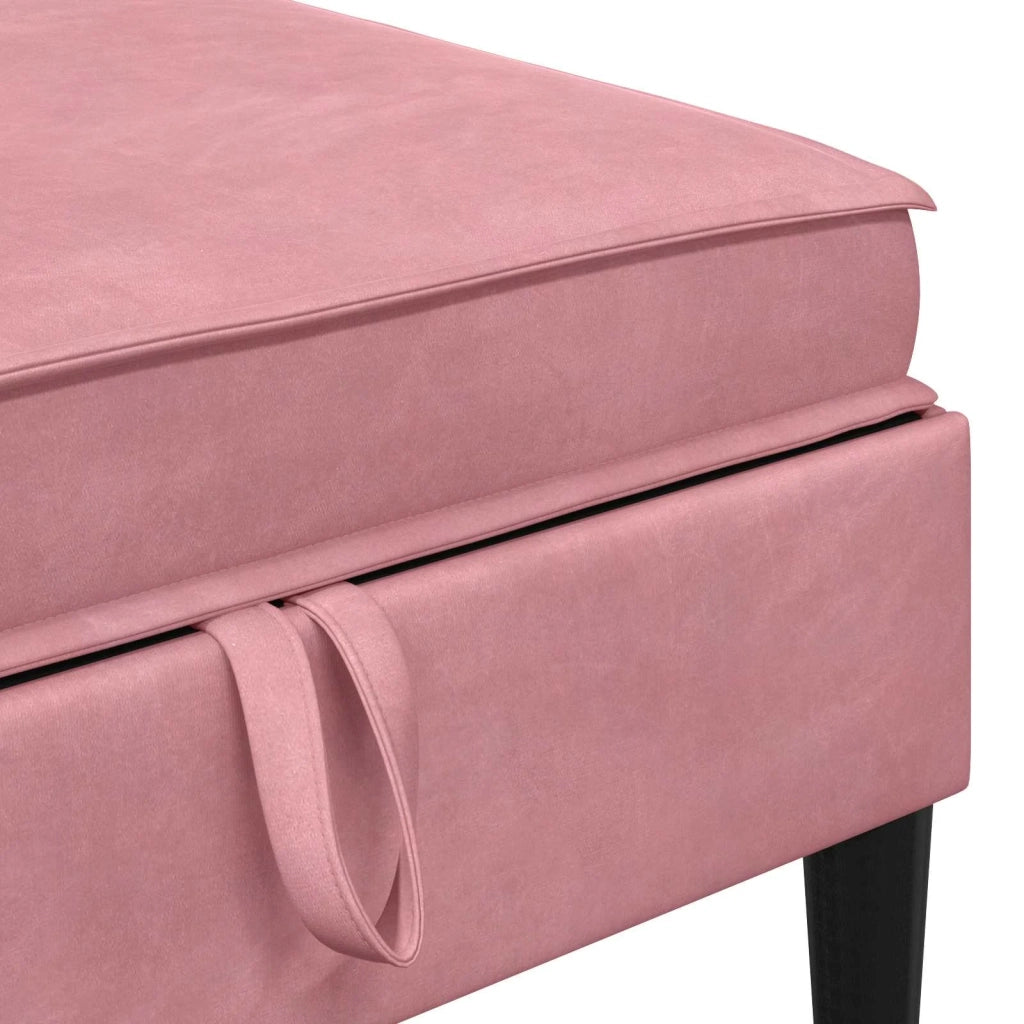 Pouf con Storage Rosa Velluto 42027136
