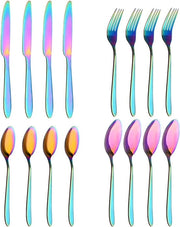 Set da cucina 16 pezzi in acciaio inossidabile per 4 persone - Resistentente al lavastoviglie - Ideale per uso quotidiano e occasioni speciali