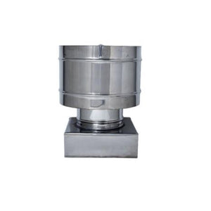 Antivento a base quadrata terminale della canna fumaria con disco antipioggia acciaio inox diverse misure 47 X 47