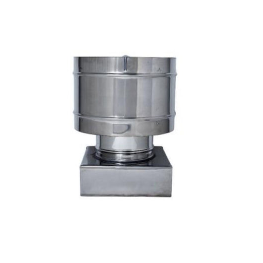 Antivento a base quadrata terminale della canna fumaria con disco antipioggia acciaio inox diverse misure 42 X 42