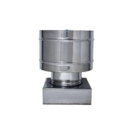 Antivento a base quadrata terminale della canna fumaria con disco antipioggia acciaio inox diverse misure 52 X 52