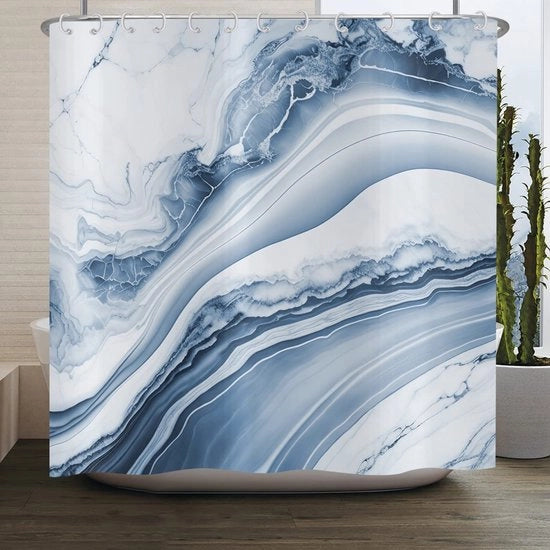 Douchegordijn 180x200 cm - Finestra da doccia in marmo - Impermeabile - Lavabile - Design lussuoso - Finitura unica - Decorazione per la doccia