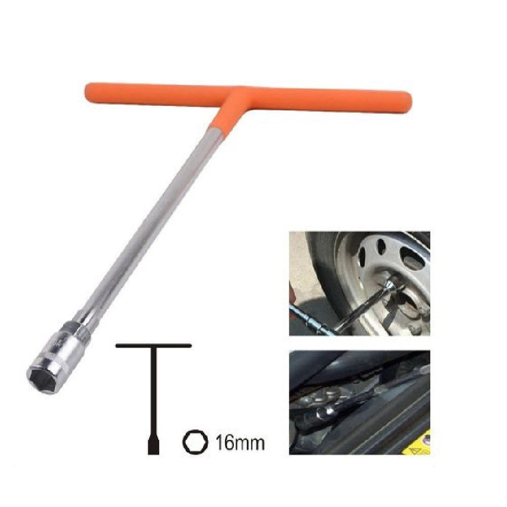 Trade Shop - Chiave Poligonale Impugnatura Tipo A T Da 16 Mm Con Bussola Esagonale Cr-v 91612 -