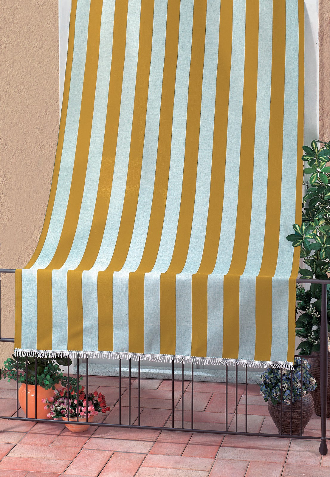 tenda da sole mod. rio cm.140x250 bianco/giallo cod:ferx.99390