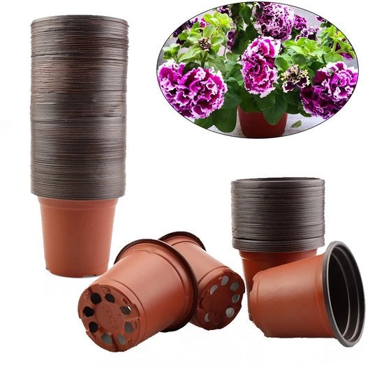 Pacchetto di 100 contenitori per semi - contenitori per piante in plastica - contenitori per semi riutilizzabili - foro di drenaggio - altezza 9 cm - leggero e duraturo - contenitore per piante