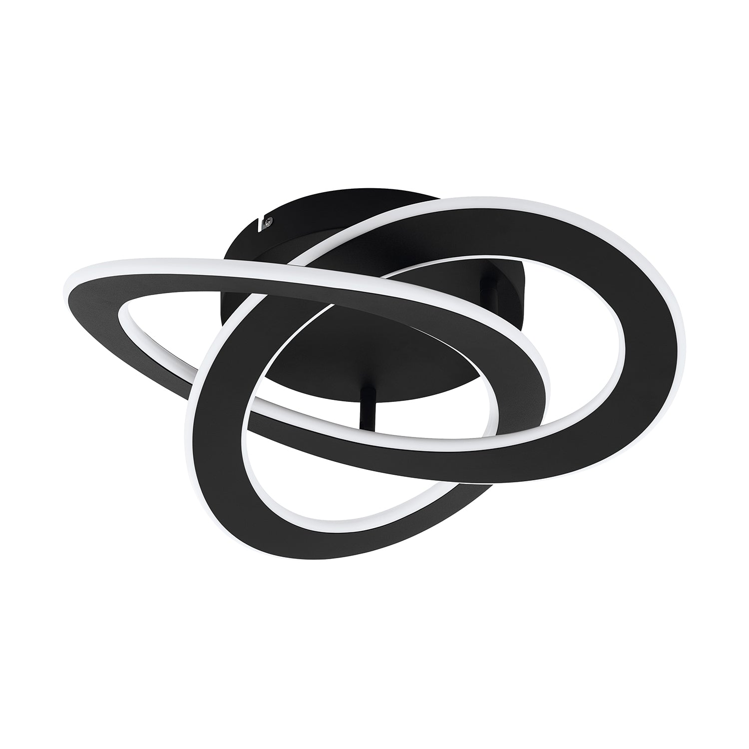 Plafoniera Moderna Rolimare Alluminio Nero Luce Led Integrato 35W