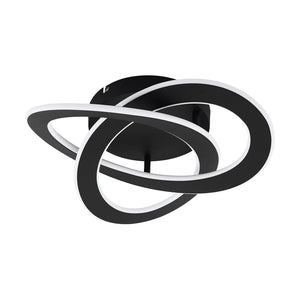 Plafoniera Moderna Rolimare Alluminio Nero Luce Led Integrato 35W