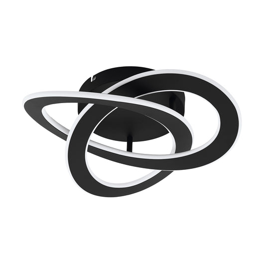 Plafoniera Moderna Rolimare Alluminio Nero Luce Led Integrato 35W