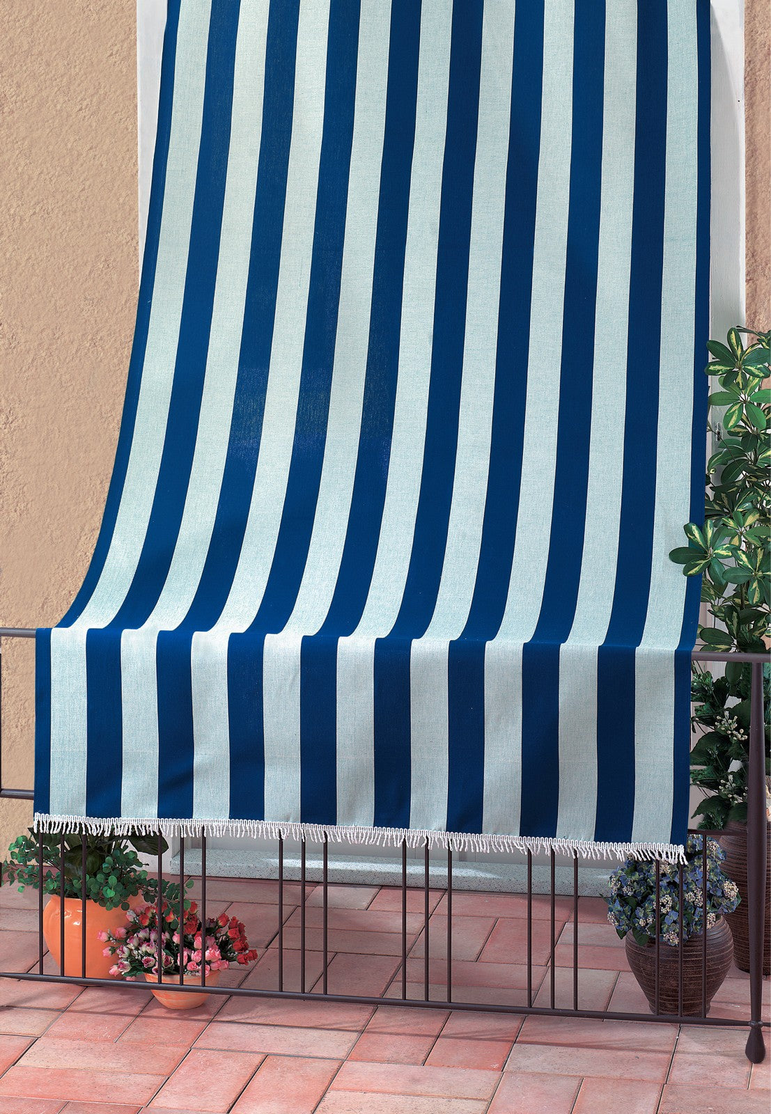 tenda da sole mod. rio cm.140x300 bianco/blu cod:ferx.99395
