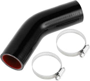 Slang di Silicone - Diametro interno 38 mm - Lunghezza 90 mm - Angolo 45° - Colore Nero/Rosso - Resistente a Temperature Elevate - Slang di Silicone