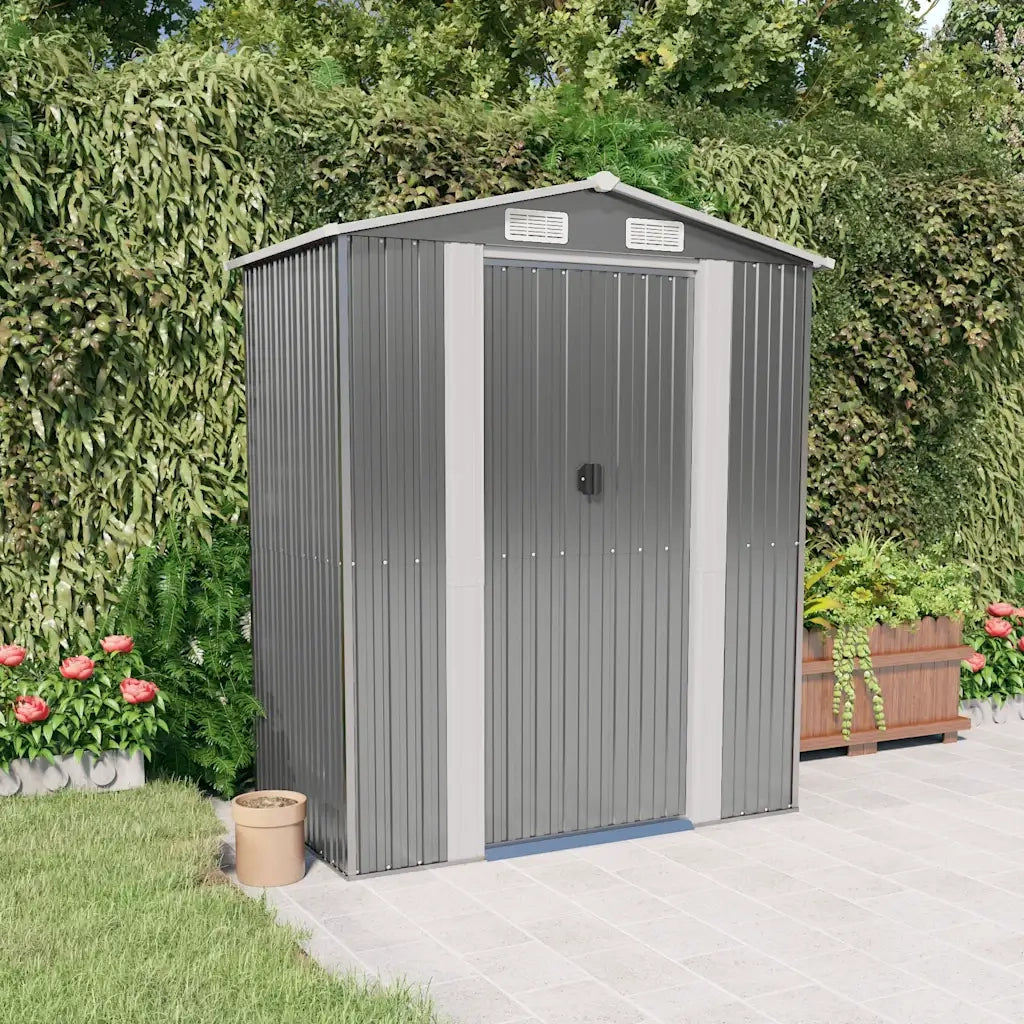 Capanno da Giardino Grigio Chiaro 192x108x223cm Acciaio Zincato cod mxl 65911
