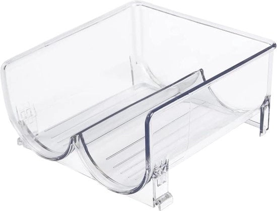 Scaffale per vino in plastica con contenitore per bottiglie frigorifero 2 bottiglie - trasparente - ripiegabile - armadio per cucina - magazzino