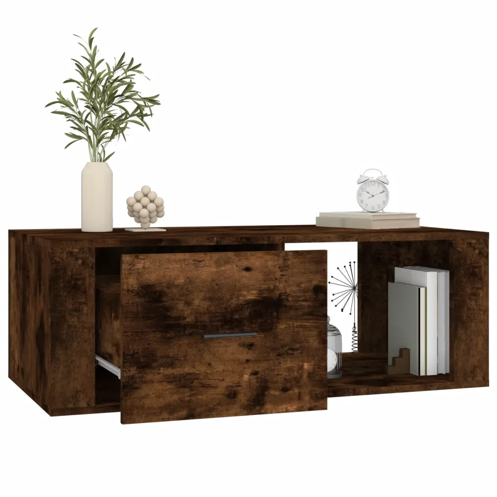 Tavolino da Salotto Rovere Fumo 100x50,5x35cm Legno Multistrato 816541