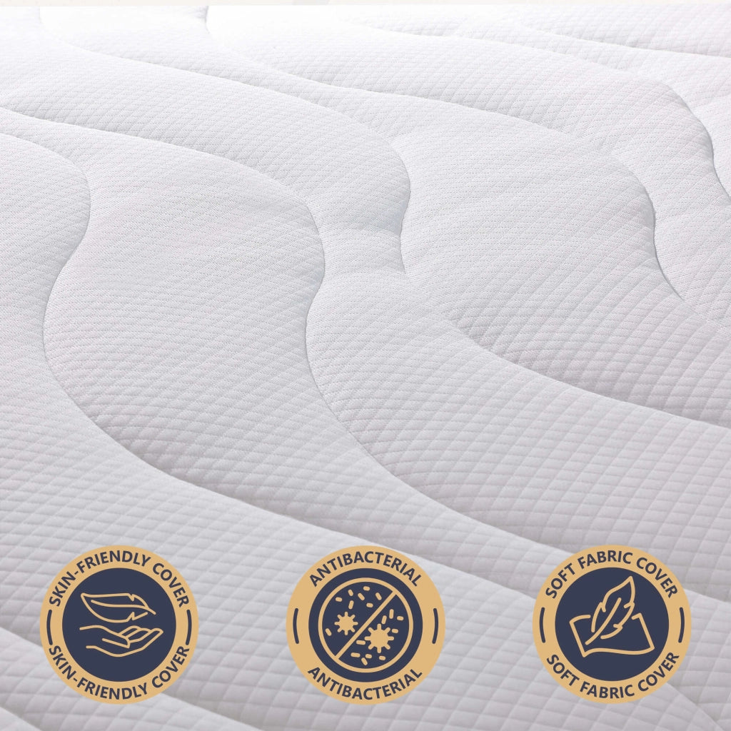 Materasso Una Piazza e Mezza 120x190 in Waterfoam Ipoallergenico, 20 cm ESSENTIAL | Imbottitura in Ovatta e Rivestimento in Tessuto 3D Traspirante, Antiacaro e Antifungino | Made in Italy
