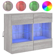 Mobile TV a Parete | Armadietto TV | Mobile Porta TV con Luci LED Grigio Sonoma 78,5x30x60,5 cm