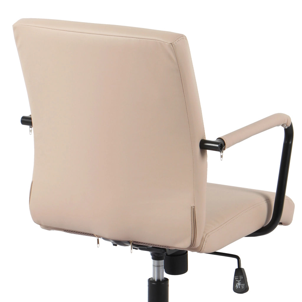 Sedia studio Hispanohogar regolabile in altezza similpelle beige 99x64x70