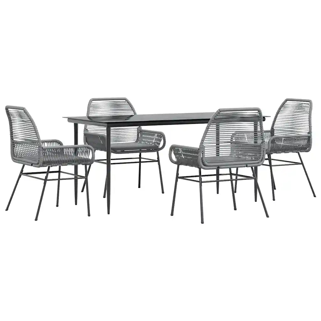 vidaXL Set da Pranzo da Giardino 5 pz con Cuscini Polyrattan Vetro