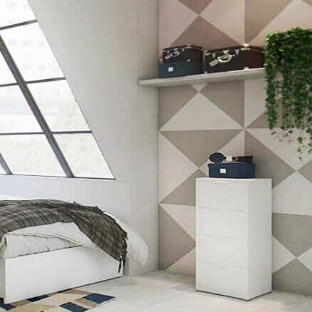 Cassettiera 4 cassetti in Legno Composito cm 45x28x85 - CONNOR