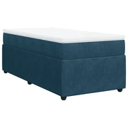 Letto singolo | Letto per adulti | Giroletto a Molle con Materasso Blu Scuro 90x200 cm in Velluto