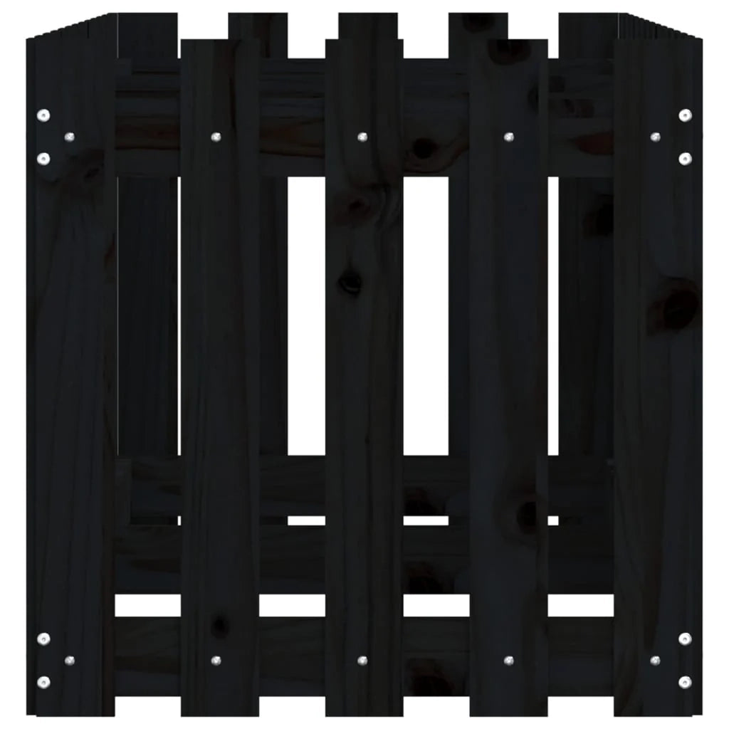 Fioriera rialzata per piante fiori patio giardino design del giardino con recinzione 150 x 50 x 50 cm pino nero massiccio 02_0039799