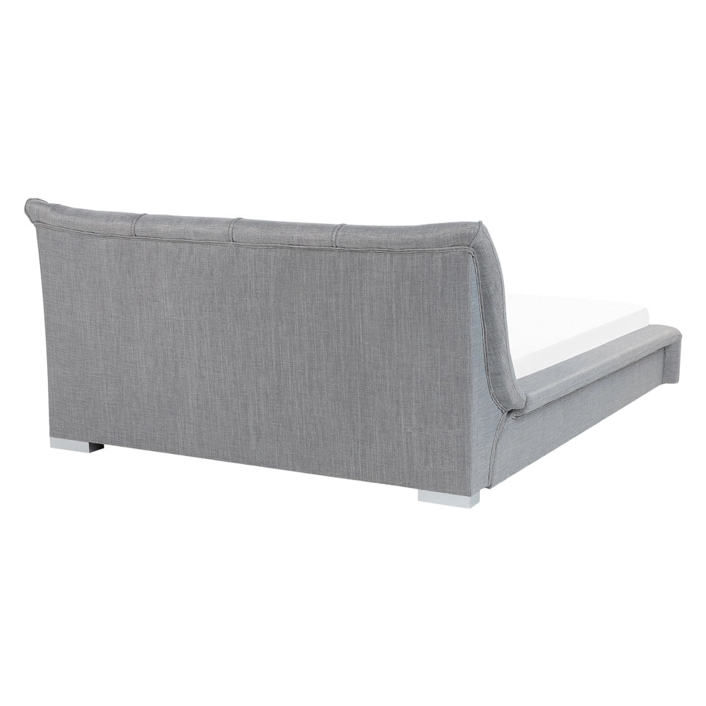 Letto matrimoniale Tessuto color Grigio 160 x 200 cm Rete A Doghe Testiera imbottita stile moderno