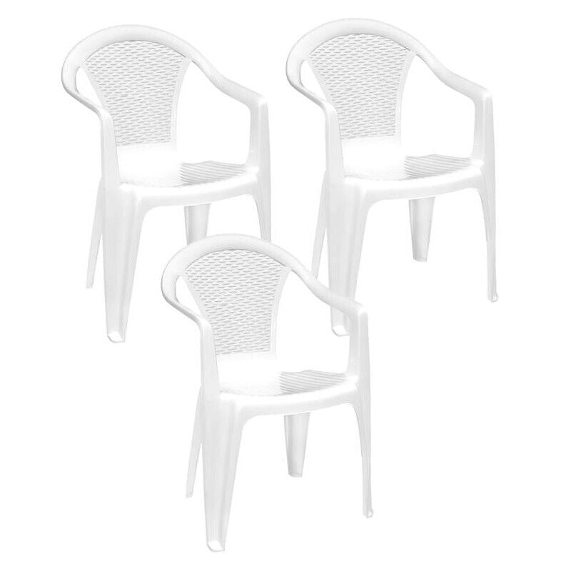 KIT SET 3 PZ MAURY'S KORA SEDIA IMPILABILE DA ESTERNO BIANCA 55 X 54 X H82 CM