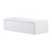 Mensola da Muro con Cassetto Lego, Comodino Sospeso, Mensola da Parete, 45x13.4 p20 cm, Bianco - Made in Italy