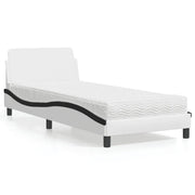 Letto con Materasso Dover Nero e Bianco 90x200 cm in Similpelle 3208343