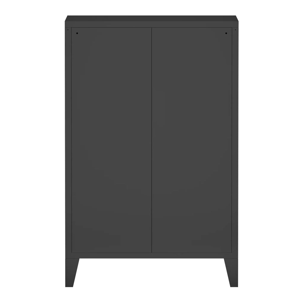 Elegante cassettiera pratico mobiletto portaoggetti in metallo con 4 cassetti acciaio 92 x 80 x 40 cm nero 03_0006839