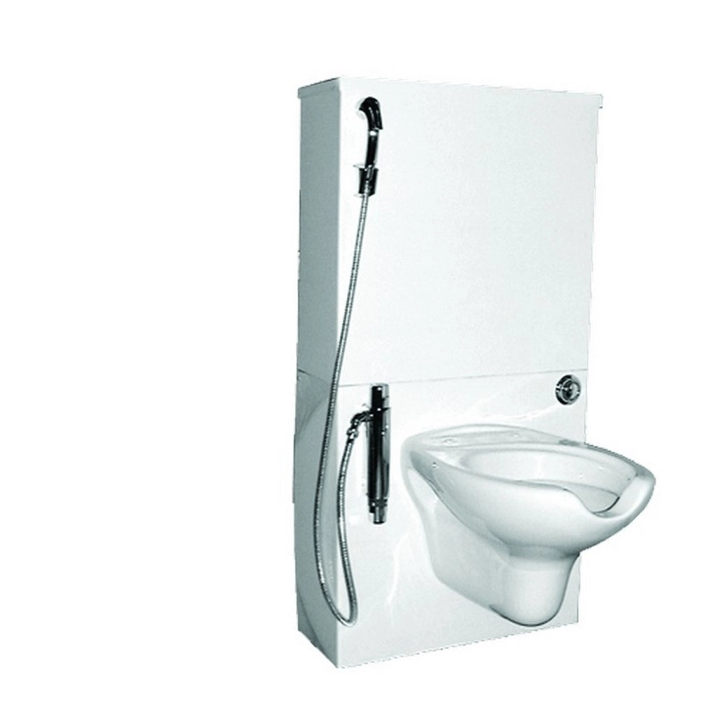 Parete attrezzata di cm h 120 con vaso sospeso, miscelatore e doccetta