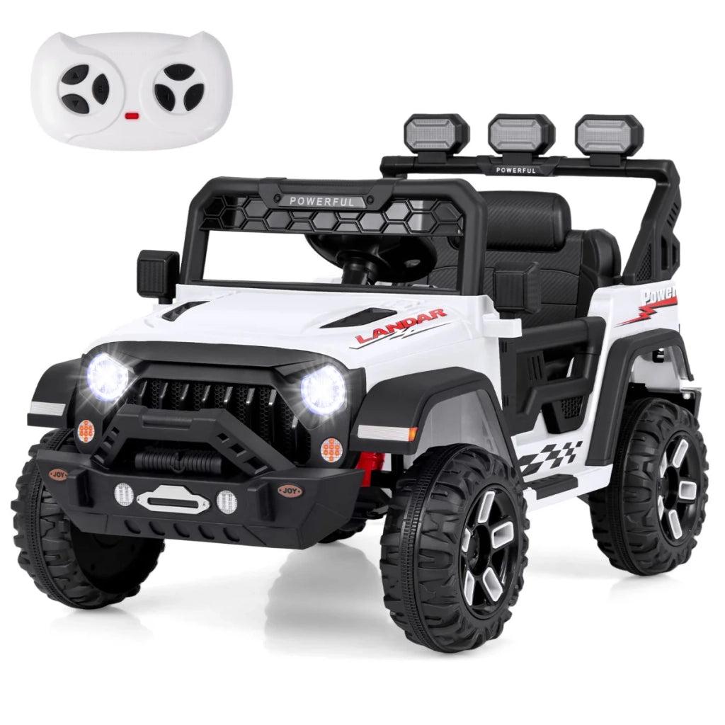 Auto elettrica per bambini 12V modalità telecomando 105 x 67 x 70 cm controllo facile 3 velocità design giocoso PP bianco 20_0014708