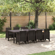 Set da Pranzo per Giardino 9 pcs Marrone Polipropilene 3378737