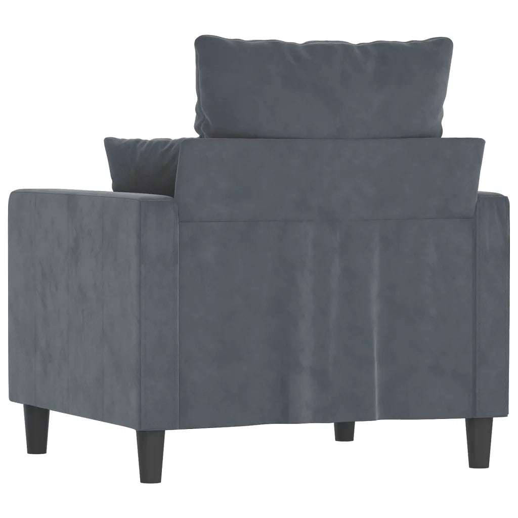 Poltrona-Divano Sedia-Poltroncina Grigio Scuro 60 cm Velluto 883690