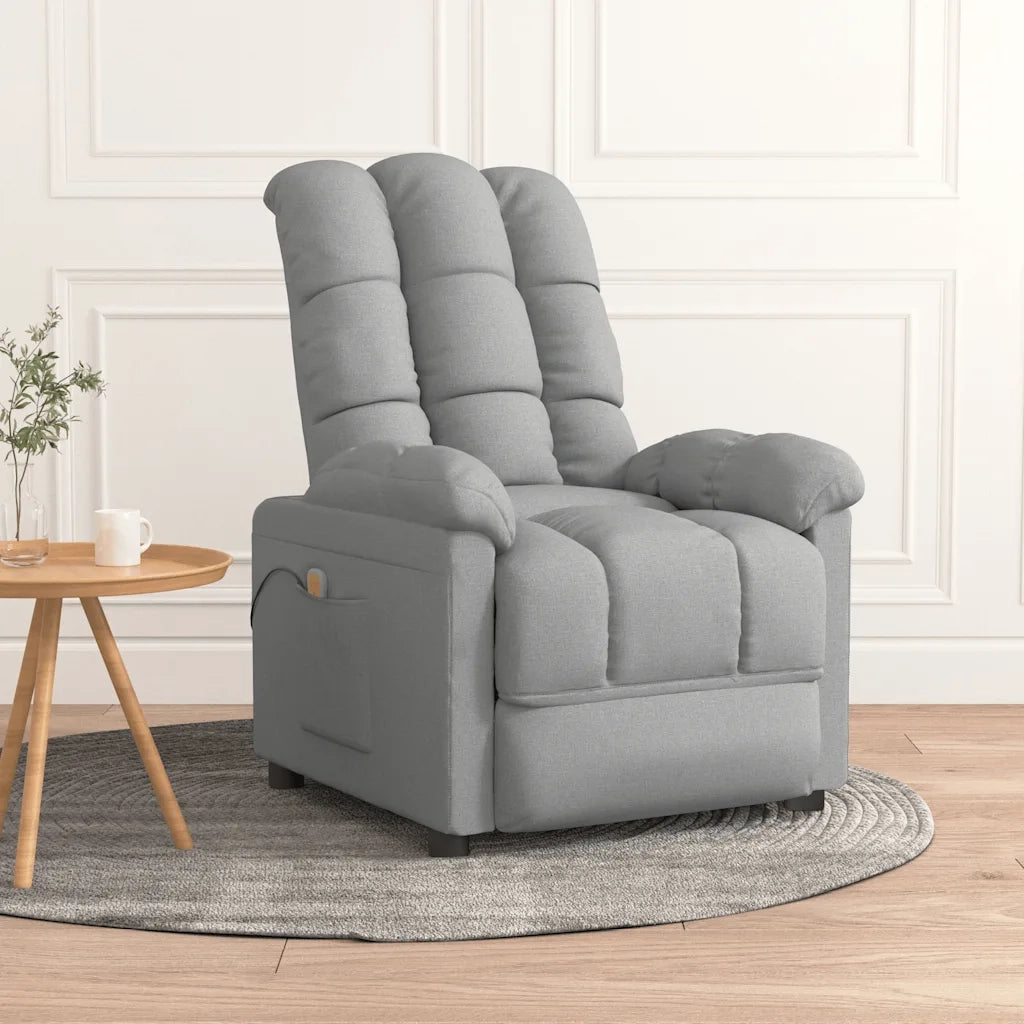Divano Sedia-Poltrona Massaggiante in Tessuto Grigio Chiaro 354279