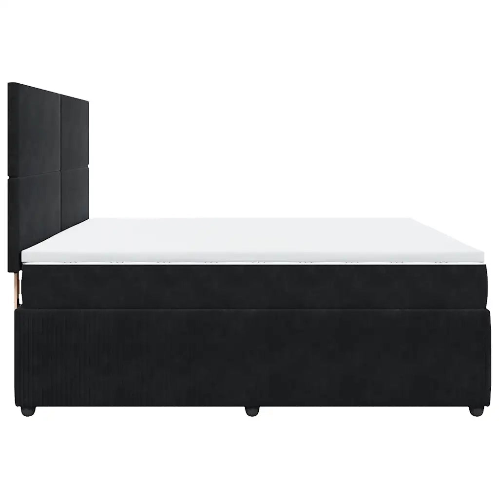 Giroletto a Molle con Materasso Nero 180x200 cm in Velluto 3294702