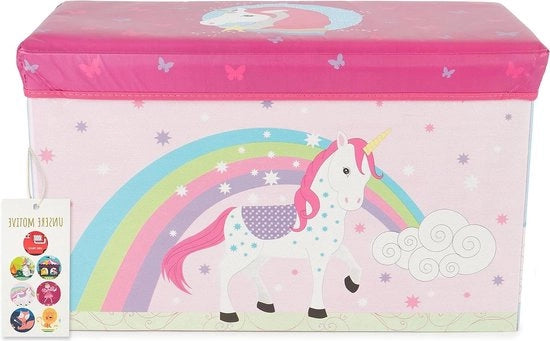 Cassetto di archiviazione unicornio 60 l pieghevole - cassettiera per bambini - grande cassetto di archiviazione - organizzatore per lettino